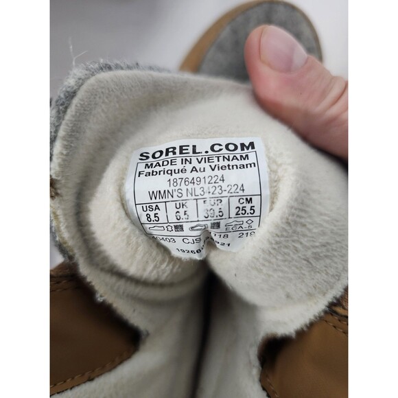 SOREL Boots Womans Explorer Joan Waterproof Lightweight Size 8.5 Brown/Grey - Picture 8 of 11